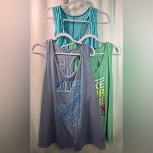 Danskin Now Women’s Plus 3X (22W-24W) 3-Piece Dri-More Graphic Racerback Tanks